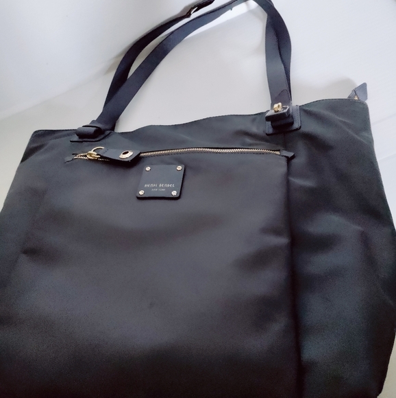 HENRI BENDEL Jetsetter Nylon Shopper Tote Gray with Gold Hardware Large - Picture 4 of 14